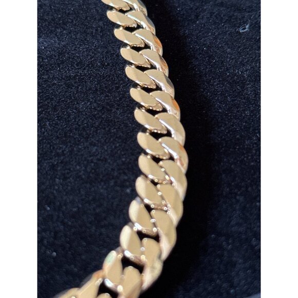 Mens 24" Gold Brass Cuban Link Necklace By Bain & Miller In Black Gift Box - Picture 5 of 10
